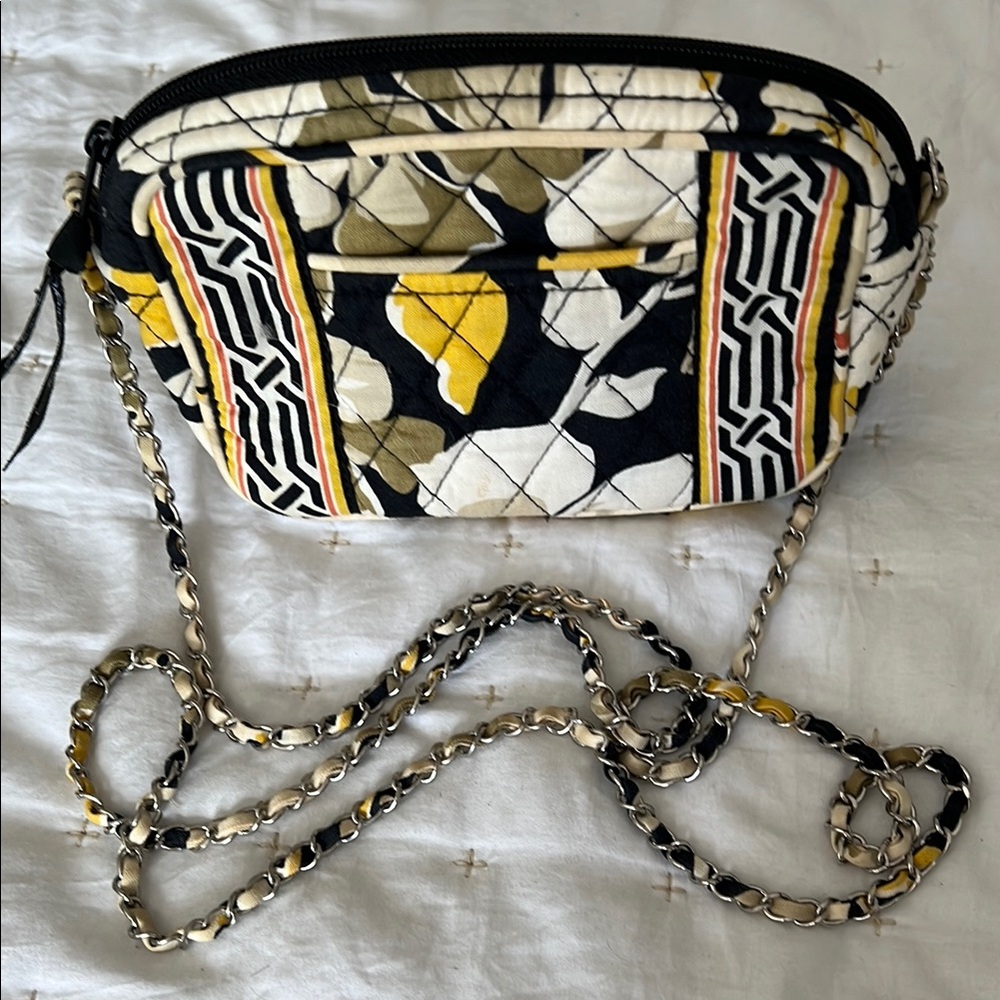 Black and Yellow Geometric Crossbody Bag